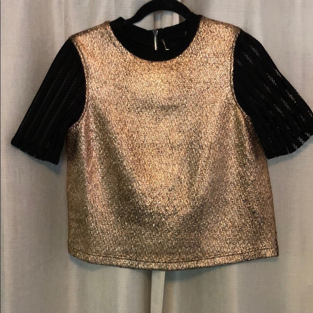 Whitney Eve Metallic Gold and Black Top